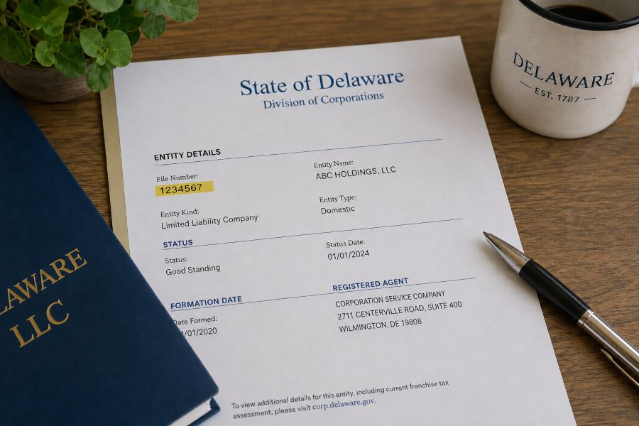 questions about the delaware state file number