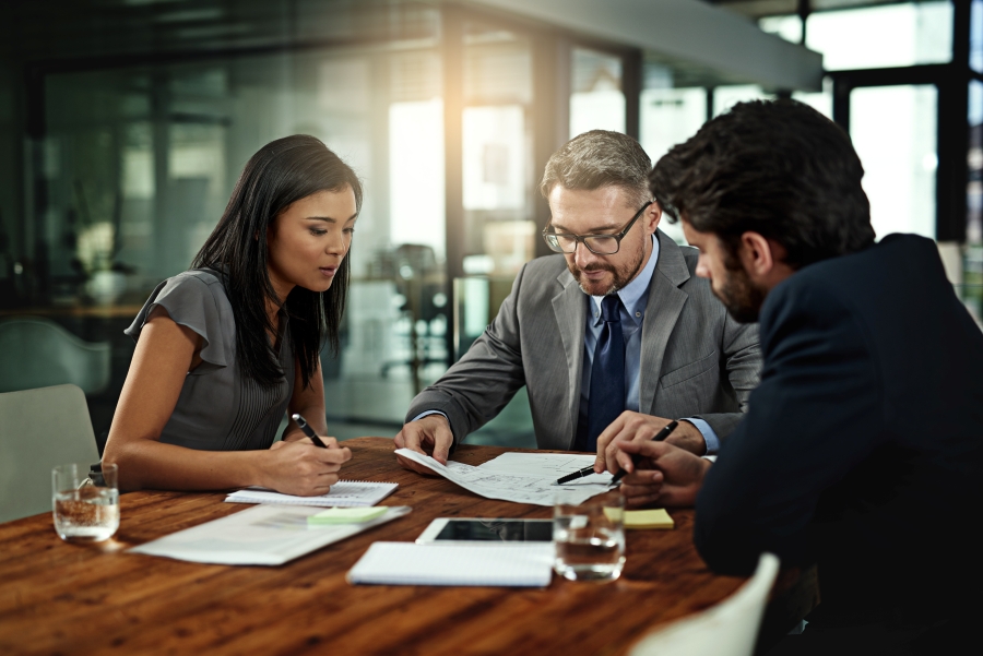 attorney with paperwork and contract