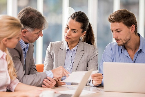 board of directors consulting with expert